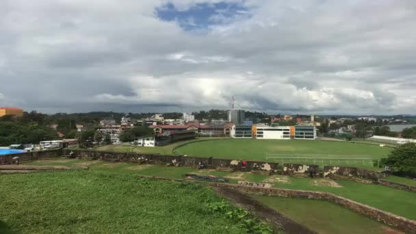 Galle, Sri Lanka, widok na miasto z twierdzy — Wideo stockowe