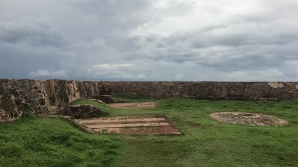Galle, sri lanka, antike Befestigungsanlagen — Stockvideo