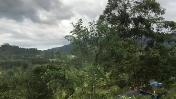 Ella, Sri Lanka, fields and mountains in anticipation of rain — Stock Video