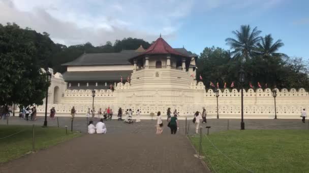 Kandy, Sri Lanka, 20 listopada 2019, turyści na stronie Sri Dalada Maligawa — Wideo stockowe