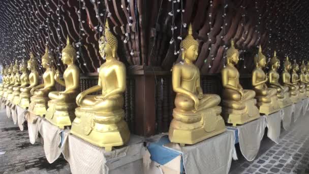 Colombo, sri lanka, 22. November 2019, 61 sri jinarathana rd, gangaramaya tempel alle buddhas blick aus der ecke — Stockvideo