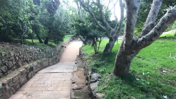 Mihintale, Sri Lanka, mountain road with trees — Stock Video