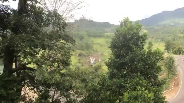 Ella, Sri Lanka, serpentine road around fields — Stock Video