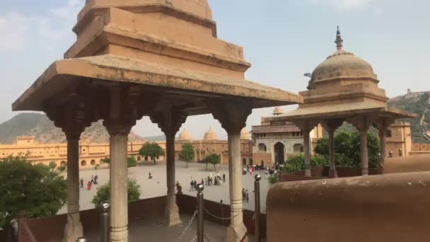 Jaipur, Indien, 05 november 2019, Amer Fort, arkitekturlösning från förr i gott skick — Stockvideo