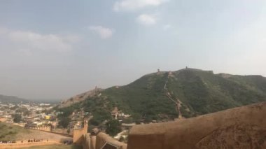 Jaipur, India, November 05, 2019, Amer Fort, view of the neighboring mountains from the top of the fortress