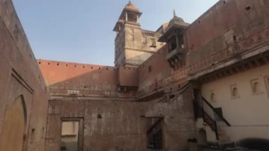 Jaipur, India, November 05, 2019, Amer Fort patio with stairs of the old castle