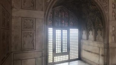 Agra, India, November 10, 2019, Agra Fort, white marble walls inside the mosque