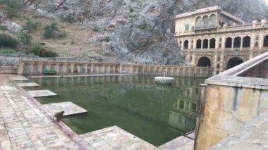 Jaipur, India - Galta Ji, monkeys run around the complex