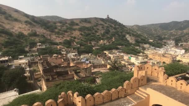 Jaipur, India, November 05, 2019, Amer Fort, mountain view from the height of the wall part 3 — 图库视频影像