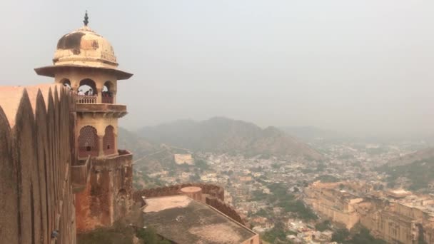 Джайпур (Індія) Вид на фортецю з далекої частини 4 — стокове відео