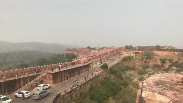 Jaipur, India - beautiful view of the neighborhood from the height of the fortress part 6 — 비디오