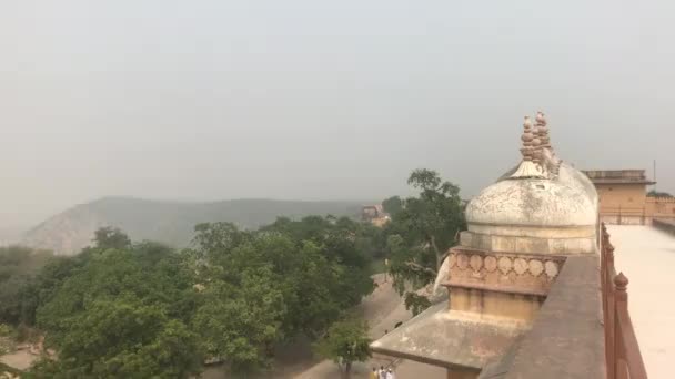 Jaipur, Indien - Tomma tak på gamla byggnader del 7 — Stockvideo