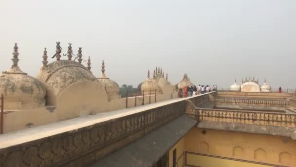 Jaipur, India - November 05, 2019: Nahargarh Fort tourists study the remains of an ancient fortress part 11 — Stock Video
