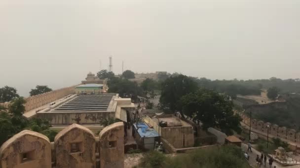 Джайпур, Индия - Вид на крепость под мордой часть 2 — стоковое видео
