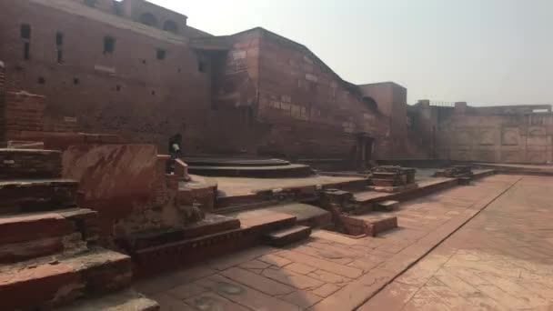 Agra, India - Agra Fort, ben conservato edificio fortezza rossa parte 3 — Video Stock