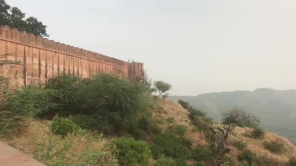 Jaipur, India - Kilátás az erődre messziről 15 — Stock videók
