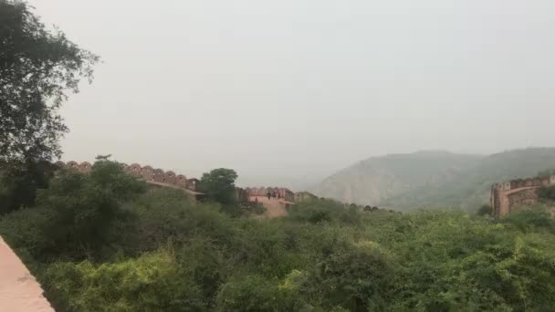 Джайпур, Индия - Вид на город с крепостной стены часть 2 — стоковое видео