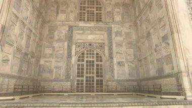 Agra, India, November 10, 2019, Taj Mahal, high arch and temple wall