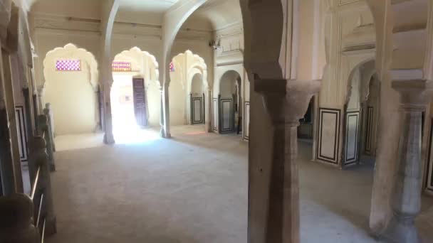 Jaipur, India - habitaciones interiores del palacio histórico parte 9 — Vídeo de stock