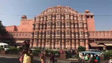 Jaipur, India - November 04, 2019: Hawa Mahal tourists see the sights of the old palace part 7