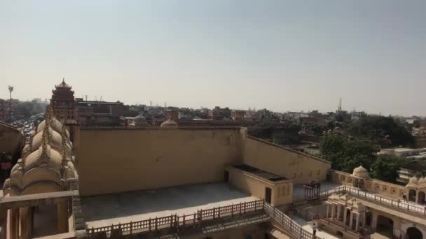 Jaipur, Indie - pohled na město z výšky starého paláce část 6 — Stock video