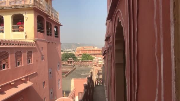 Jaipur, Indie - pohled na město z výšky starého paláce část 9 — Stock video