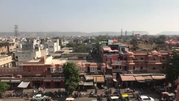 Джайпур, Индия - Вид на город с высоты старого дворца часть 4 — стоковое видео