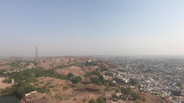 Jodhpur, Indien - Blick auf die Stadt von den Mauern der alten Festung Teil 5 — Stockvideo