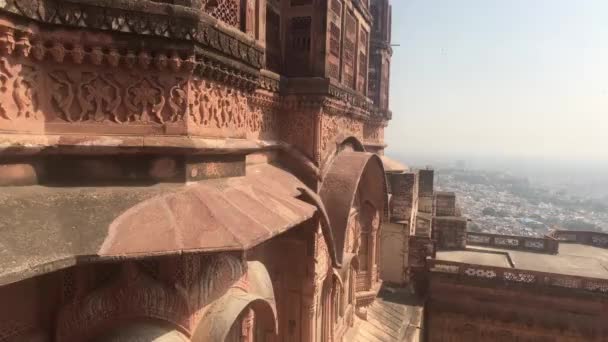 Jodhpur, Inde - murs massifs de la cour de la forteresse partie 2 — Video