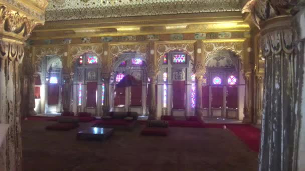 Джодхпур, Индия - пустые комнаты в зданиях крепости часть 6 — стоковое видео