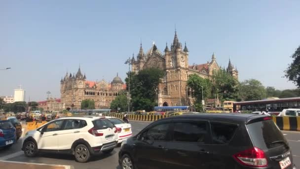 Mumbai, India - edificio de la estación desde lejos — Vídeos de Stock
