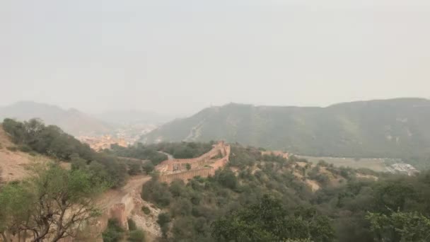 Джайпур (Індія) Вид на фортецю з далекої частини 18 — стокове відео