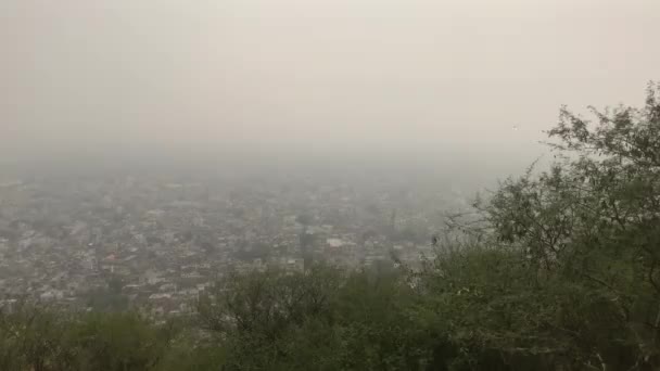 Jaipur, India - Veduta della città dal muro della fortezza — Video Stock