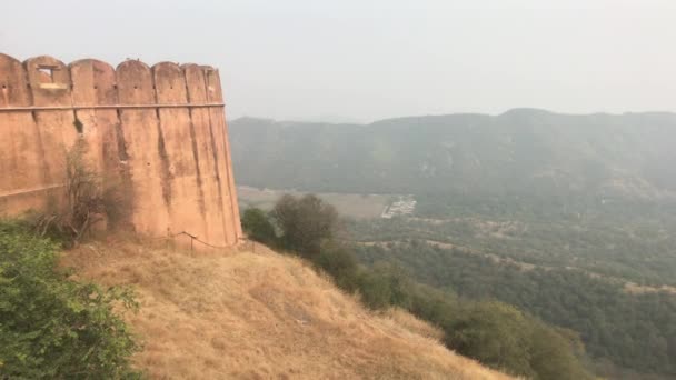 インドのジャイプール-要塞部分3の高さから近所の美しい景色 — ストック動画