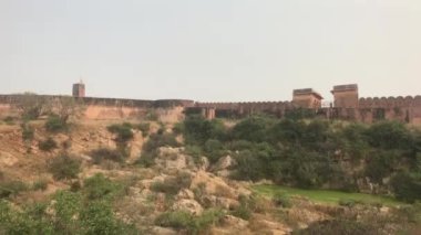 Jaipur, Hindistan - eski kale bölüm 11 'in iyi korunmuş duvar ve binalarının manzarası