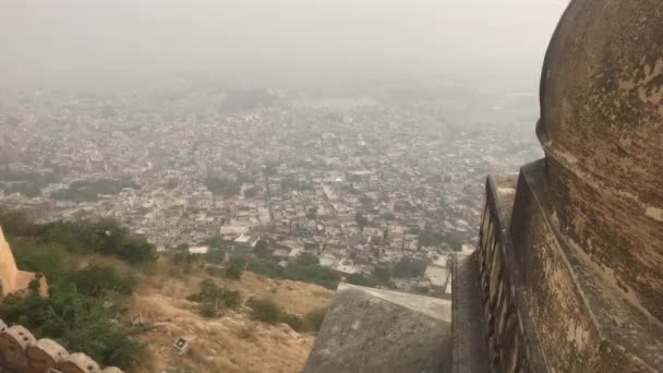 Jaipur, India - Felülnézetből a régi történelmi erőd része 14 — Stock videók