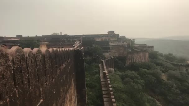 Джайпур (Індія) Вид на стару фортецю з внутрішньої частини 12 — стокове відео