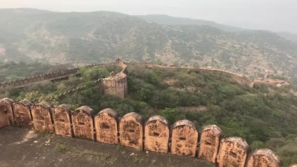 Jaipur, indien - schöne Aussicht auf die Nachbarschaft von der Höhe der Festung Teil 14 — Stockvideo