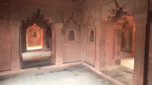 Fatehpur Sikri, India -古城第四部分的历史建筑 — 图库视频影像