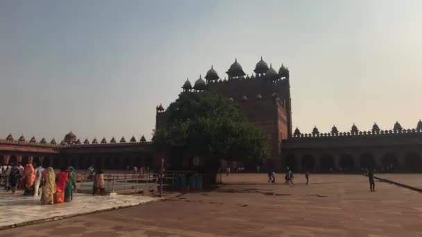 Fatehpur Sikri, India - November 15, 2019: Abandoned city tourists inspect the remains of antiquity part 9 — Stock Video