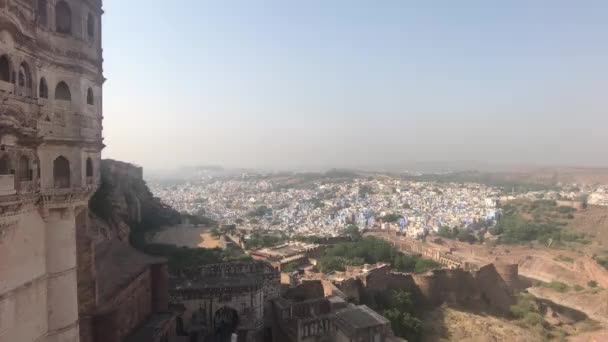 Jodhpur, India - -从旧城堡2部分的城墙看城市 — 图库视频影像