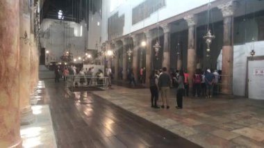 Beytüllahim, Filistin - 20 Ekim 2019: İsa 'nın Doğumu turistlerinin bazilikası 2.