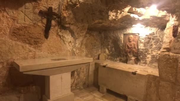 Belén, Palestina - sótanos de la iglesia parte 4 — Vídeo de stock