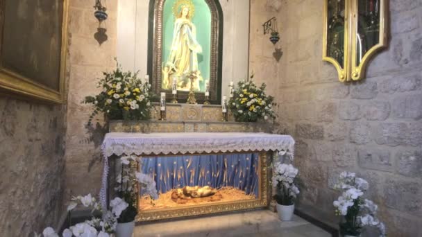 Belén, Palestina - 20 de octubre de 2019: Basílica de la Natividad Iglesia interior parte 4 — Vídeo de stock