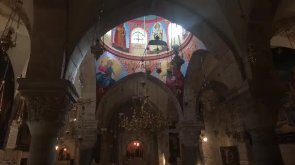 Jerusalem, Israel - the inner walls of the church in the old town part 19 — Stock Video