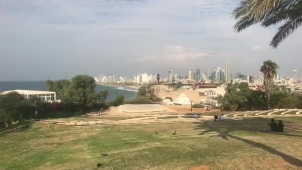 Tel aviv, israel - Blick von der Altstadt auf die junge Stadt — Stockvideo