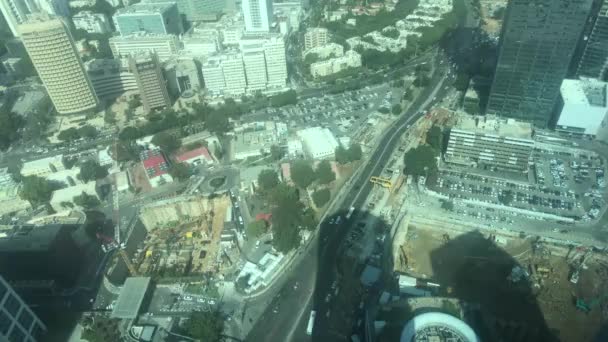 เทลอาวีฟ, อิสราเอล - มุมมองของเมืองจากความสูงของตึกระฟ้าส่วนที่ 2 — วีดีโอสต็อก