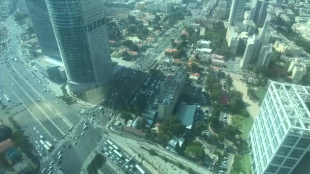 Tel Aviv, Izrael - pohled na město z výšky mrakodrapu část 13 — Stock video