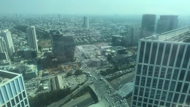 Tel aviv, israel - Blick auf die Stadt von der Höhe des Wolkenkratzers Teil 14 — Stockvideo