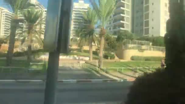 Haifa, Israel - tráfego de ônibus da cidade na velocidade parte 6 — Vídeo de Stock